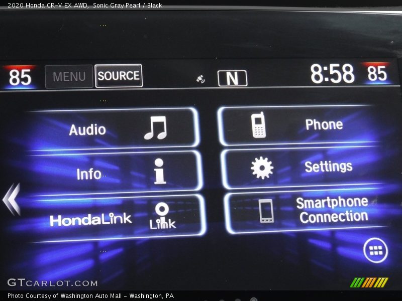 Sonic Gray Pearl / Black 2020 Honda CR-V EX AWD