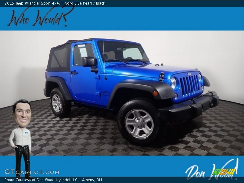 Hydro Blue Pearl / Black 2015 Jeep Wrangler Sport 4x4