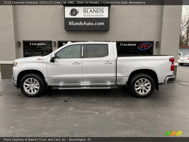 Silver Ice Metallic / Gideon/Very Dark Atmosphere 2019 Chevrolet Silverado 1500 LTZ Crew Cab 4WD