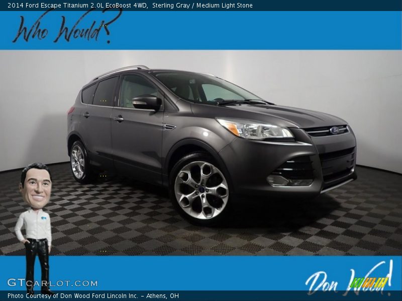 Sterling Gray / Medium Light Stone 2014 Ford Escape Titanium 2.0L EcoBoost 4WD