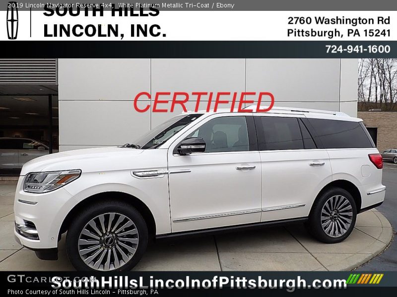 White Platinum Metallic Tri-Coat / Ebony 2019 Lincoln Navigator Reserve 4x4