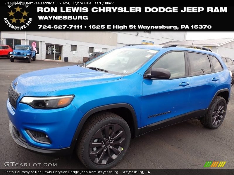 Hydro Blue Pearl / Black 2021 Jeep Cherokee Latitude Lux 4x4