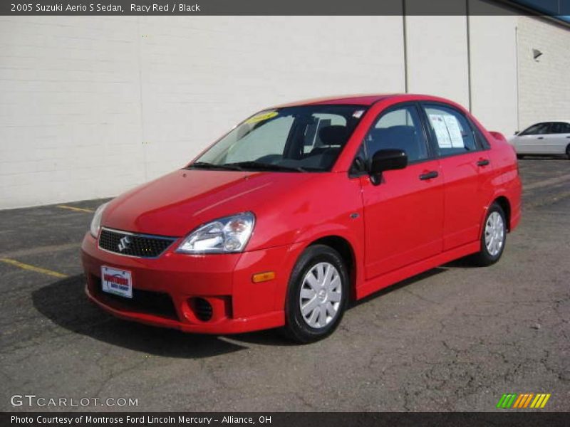 Racy Red / Black 2005 Suzuki Aerio S Sedan