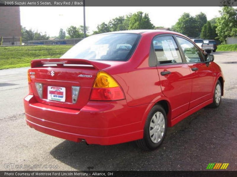 Racy Red / Black 2005 Suzuki Aerio S Sedan