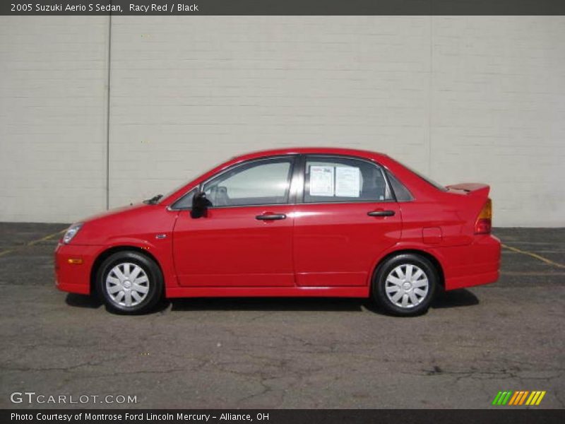 Racy Red / Black 2005 Suzuki Aerio S Sedan
