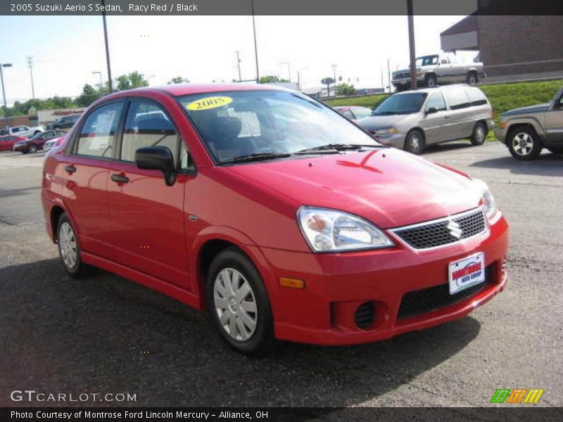 Racy Red / Black 2005 Suzuki Aerio S Sedan