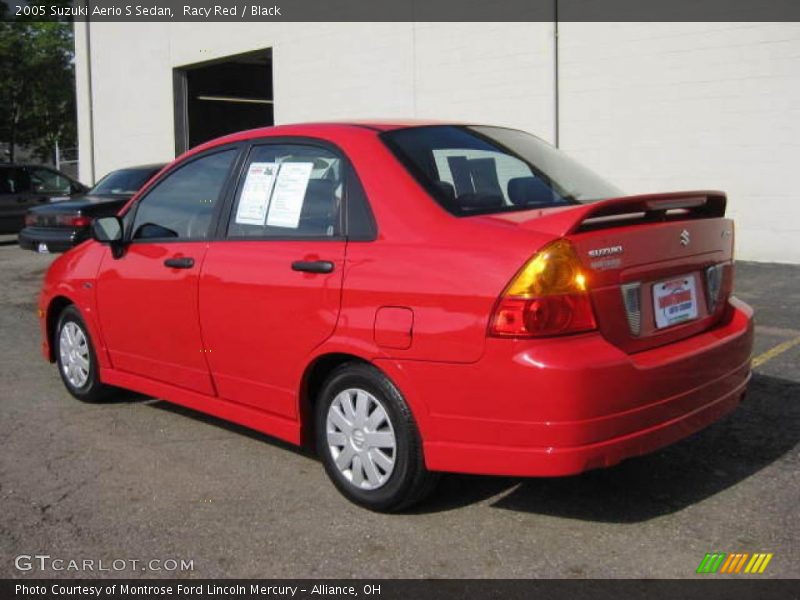 Racy Red / Black 2005 Suzuki Aerio S Sedan