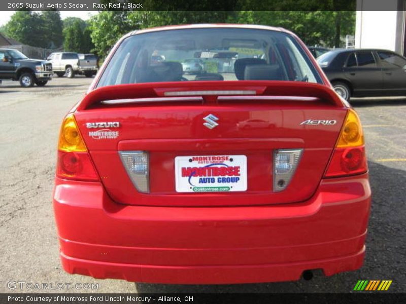 Racy Red / Black 2005 Suzuki Aerio S Sedan