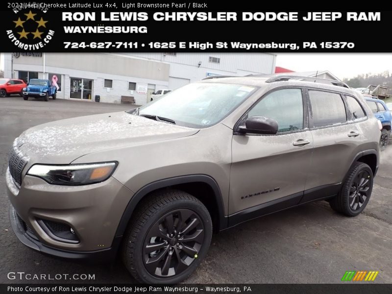 Light Brownstone Pearl / Black 2021 Jeep Cherokee Latitude Lux 4x4