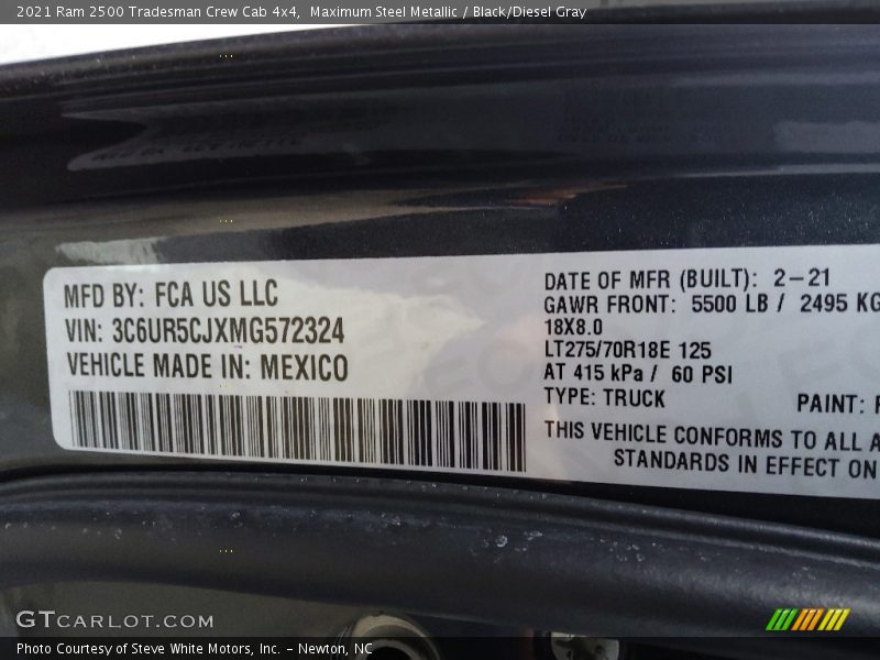 Maximum Steel Metallic / Black/Diesel Gray 2021 Ram 2500 Tradesman Crew Cab 4x4