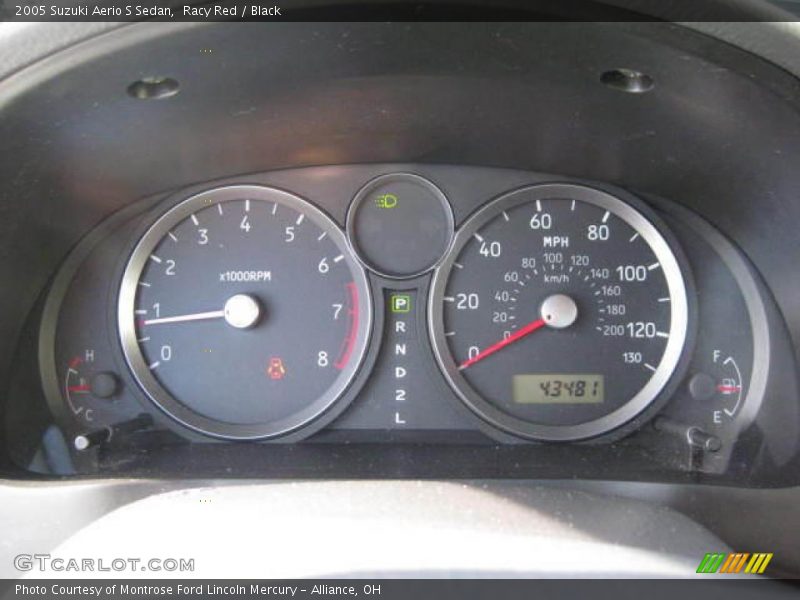 Racy Red / Black 2005 Suzuki Aerio S Sedan