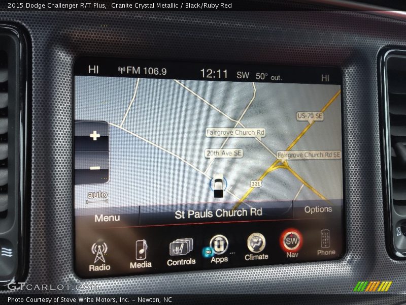 Granite Crystal Metallic / Black/Ruby Red 2015 Dodge Challenger R/T Plus