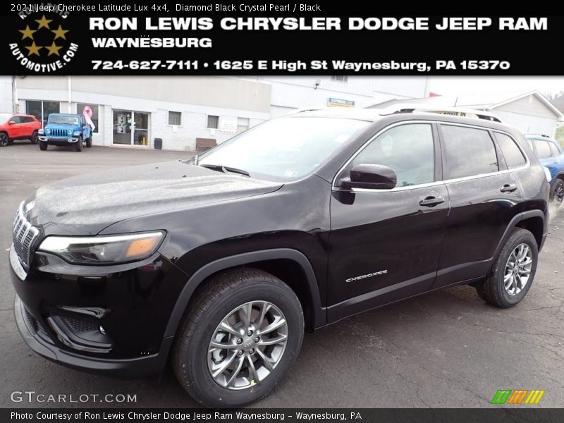 Diamond Black Crystal Pearl / Black 2021 Jeep Cherokee Latitude Lux 4x4