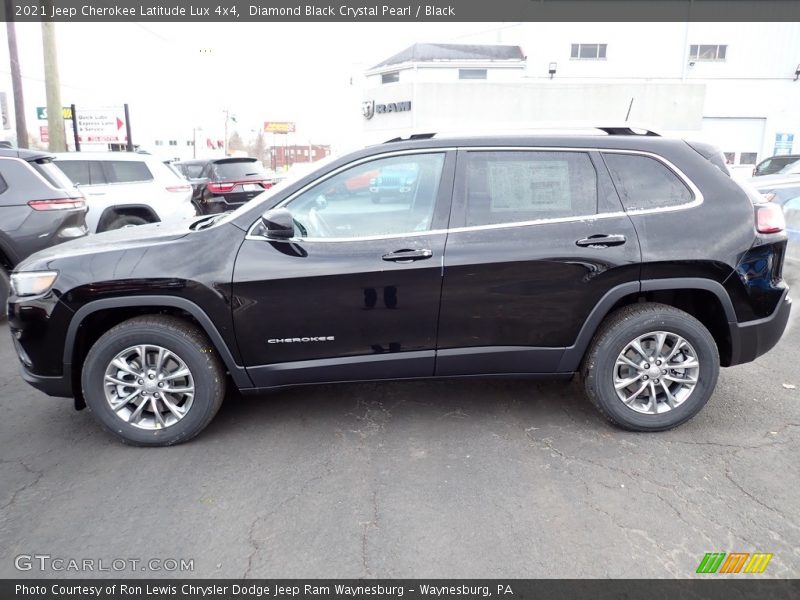 Diamond Black Crystal Pearl / Black 2021 Jeep Cherokee Latitude Lux 4x4