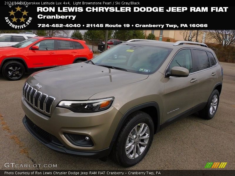 Light Brownstone Pearl / Ski Gray/Black 2021 Jeep Cherokee Latitude Lux 4x4