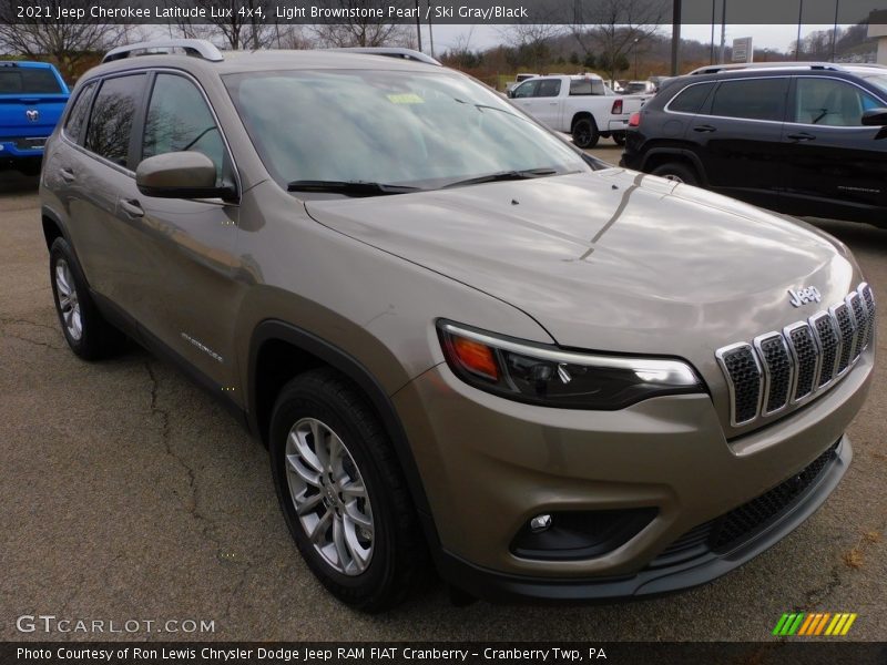 Light Brownstone Pearl / Ski Gray/Black 2021 Jeep Cherokee Latitude Lux 4x4
