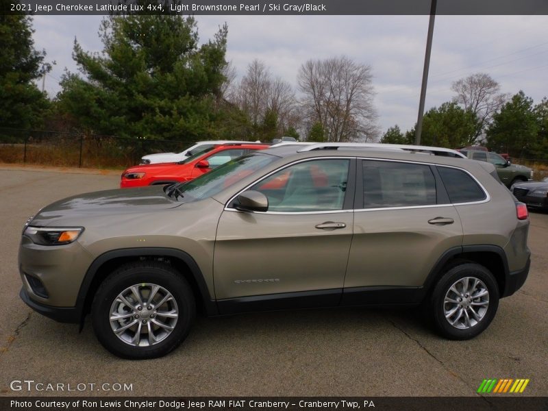 Light Brownstone Pearl / Ski Gray/Black 2021 Jeep Cherokee Latitude Lux 4x4