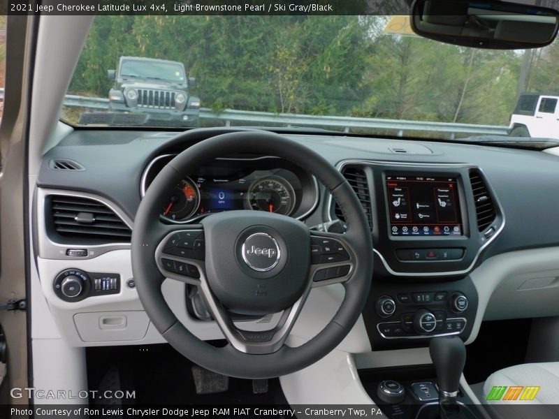 Light Brownstone Pearl / Ski Gray/Black 2021 Jeep Cherokee Latitude Lux 4x4
