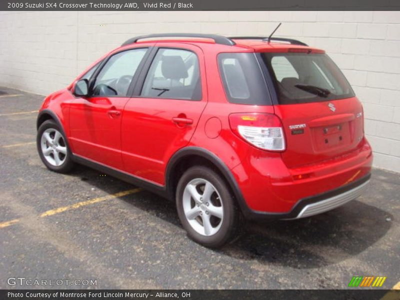 Vivid Red / Black 2009 Suzuki SX4 Crossover Technology AWD