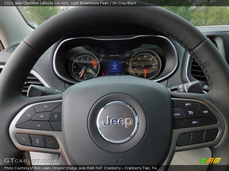 Light Brownstone Pearl / Ski Gray/Black 2021 Jeep Cherokee Latitude Lux 4x4