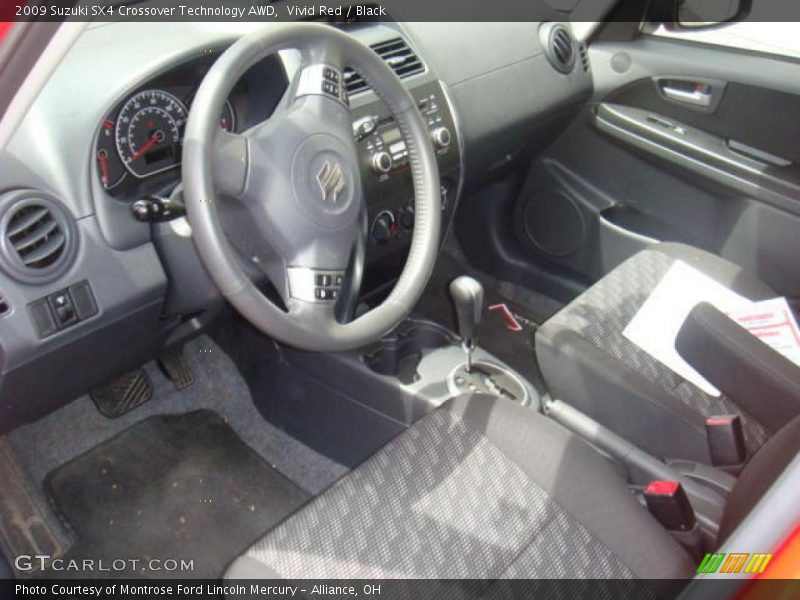 Vivid Red / Black 2009 Suzuki SX4 Crossover Technology AWD