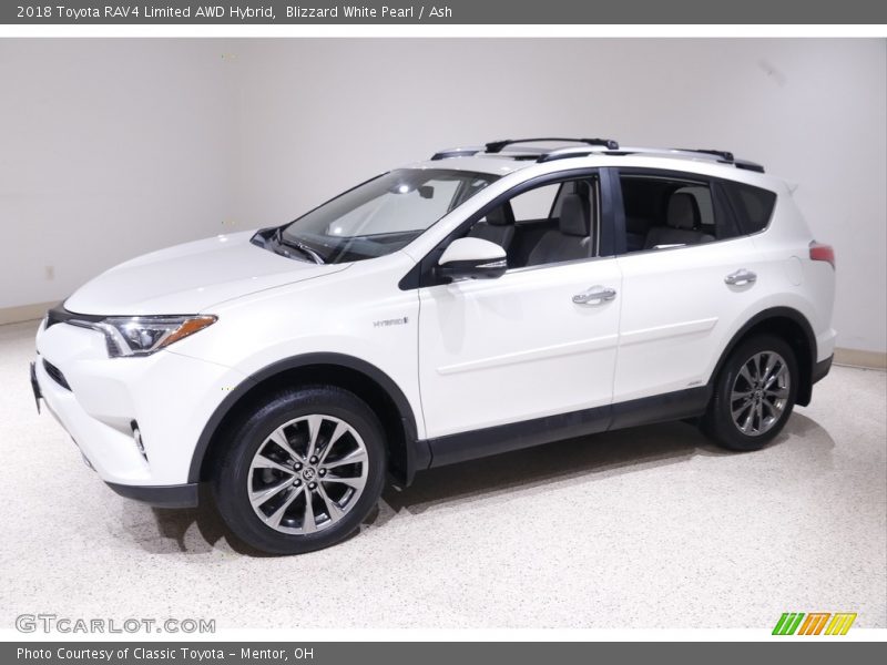 Blizzard White Pearl / Ash 2018 Toyota RAV4 Limited AWD Hybrid