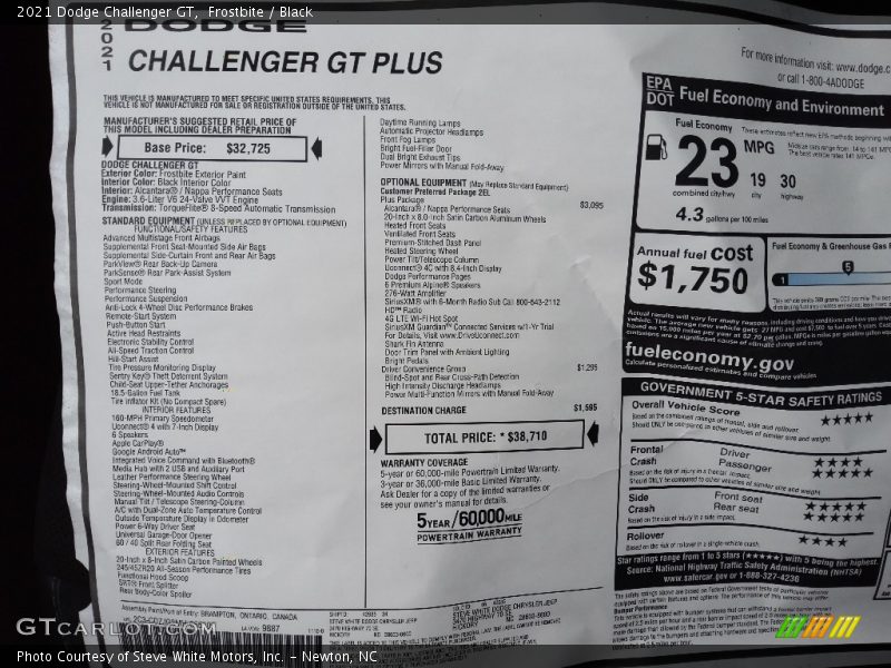 Frostbite / Black 2021 Dodge Challenger GT