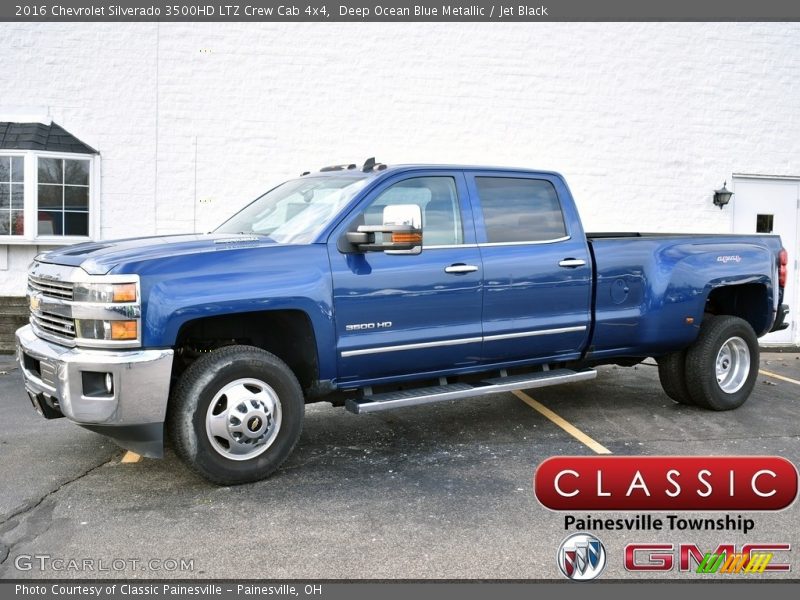 Deep Ocean Blue Metallic / Jet Black 2016 Chevrolet Silverado 3500HD LTZ Crew Cab 4x4