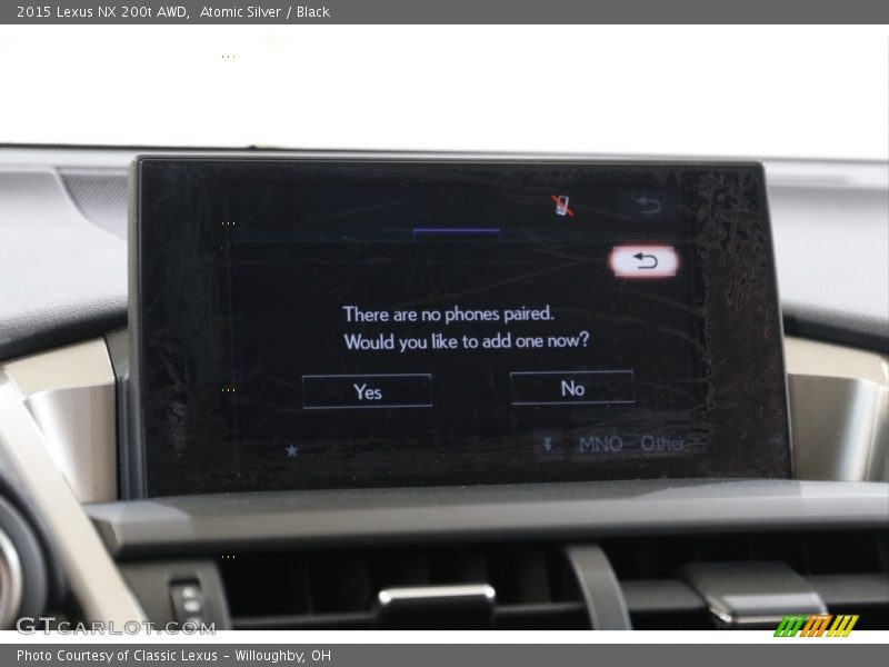 Atomic Silver / Black 2015 Lexus NX 200t AWD