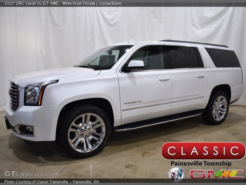 White Frost Tricoat / Cocoa/Dune 2017 GMC Yukon XL SLT 4WD