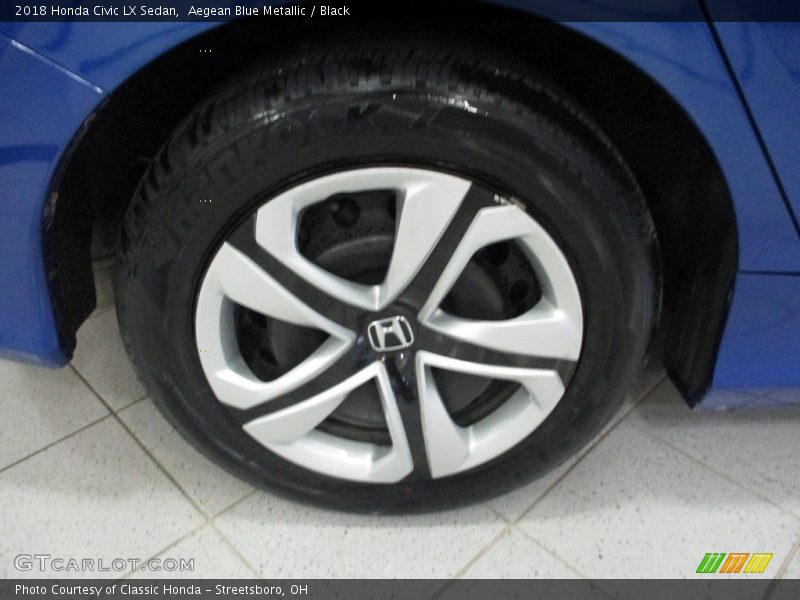 Aegean Blue Metallic / Black 2018 Honda Civic LX Sedan
