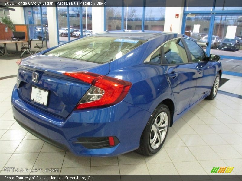 Aegean Blue Metallic / Black 2018 Honda Civic LX Sedan