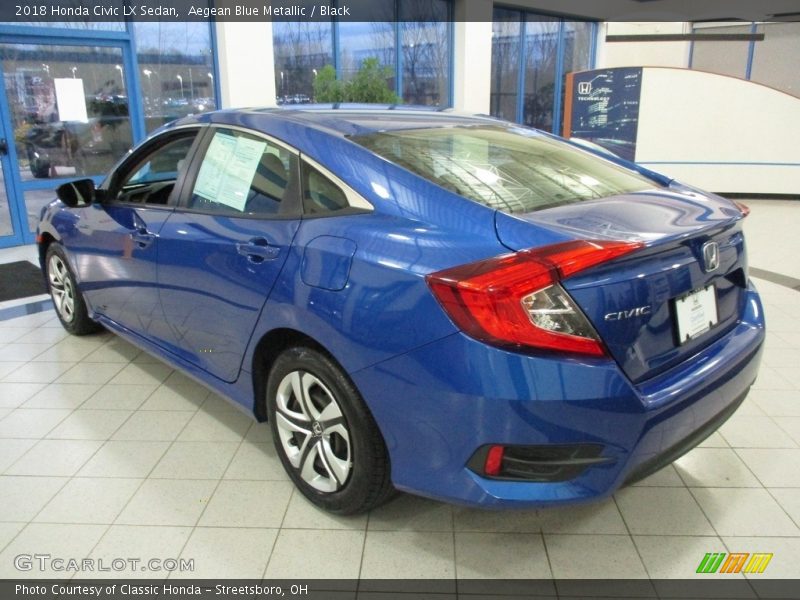 Aegean Blue Metallic / Black 2018 Honda Civic LX Sedan