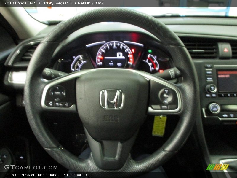 Aegean Blue Metallic / Black 2018 Honda Civic LX Sedan