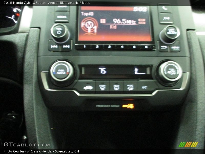 Aegean Blue Metallic / Black 2018 Honda Civic LX Sedan