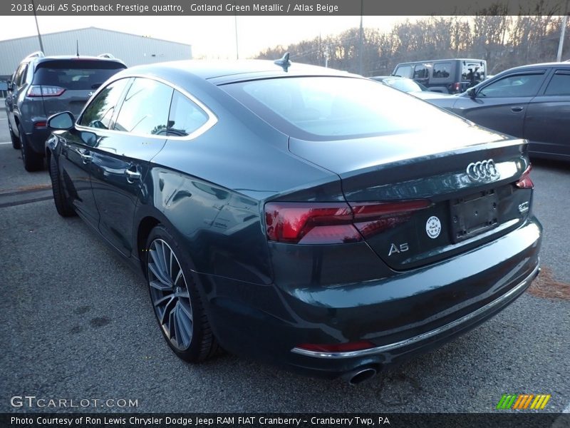 Gotland Green Metallic / Atlas Beige 2018 Audi A5 Sportback Prestige quattro