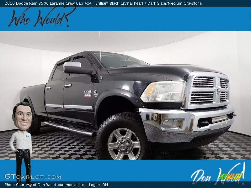 Brilliant Black Crystal Pearl / Dark Slate/Medium Graystone 2010 Dodge Ram 3500 Laramie Crew Cab 4x4
