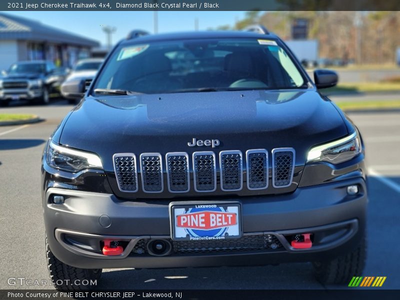 Diamond Black Crystal Pearl / Black 2021 Jeep Cherokee Traihawk 4x4