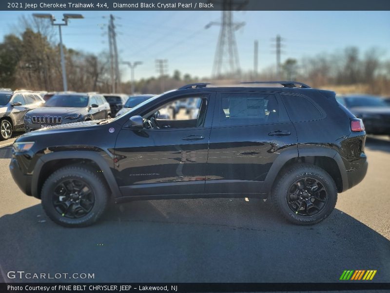 Diamond Black Crystal Pearl / Black 2021 Jeep Cherokee Traihawk 4x4
