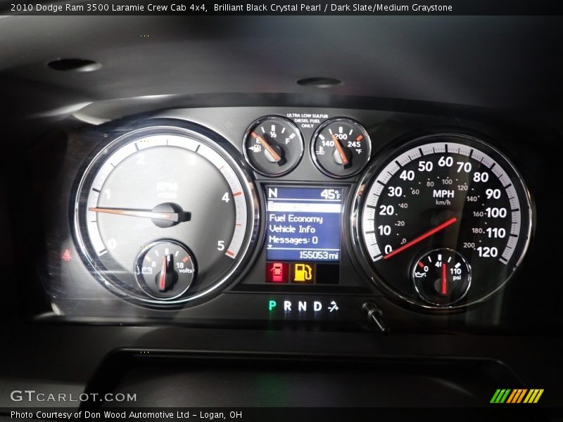 Brilliant Black Crystal Pearl / Dark Slate/Medium Graystone 2010 Dodge Ram 3500 Laramie Crew Cab 4x4