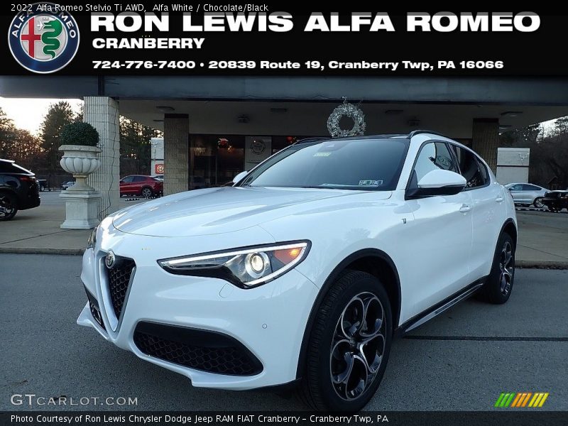 Alfa White / Chocolate/Black 2022 Alfa Romeo Stelvio Ti AWD