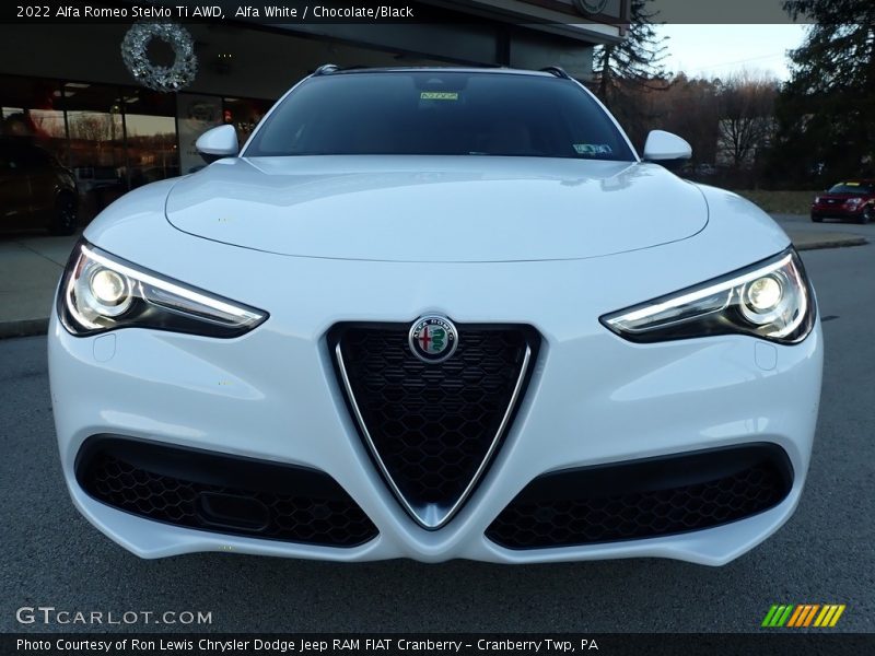 Alfa White / Chocolate/Black 2022 Alfa Romeo Stelvio Ti AWD