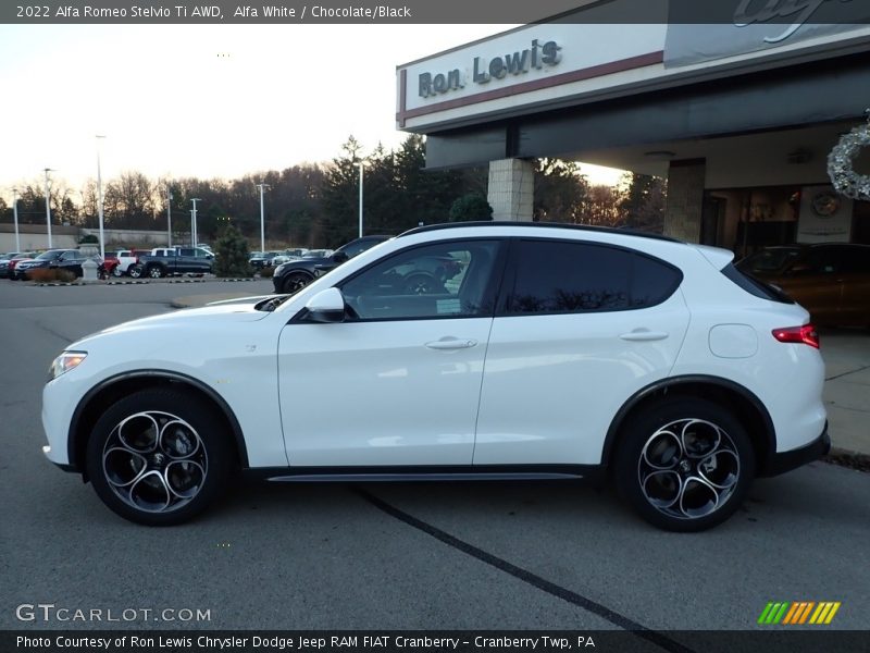 Alfa White / Chocolate/Black 2022 Alfa Romeo Stelvio Ti AWD