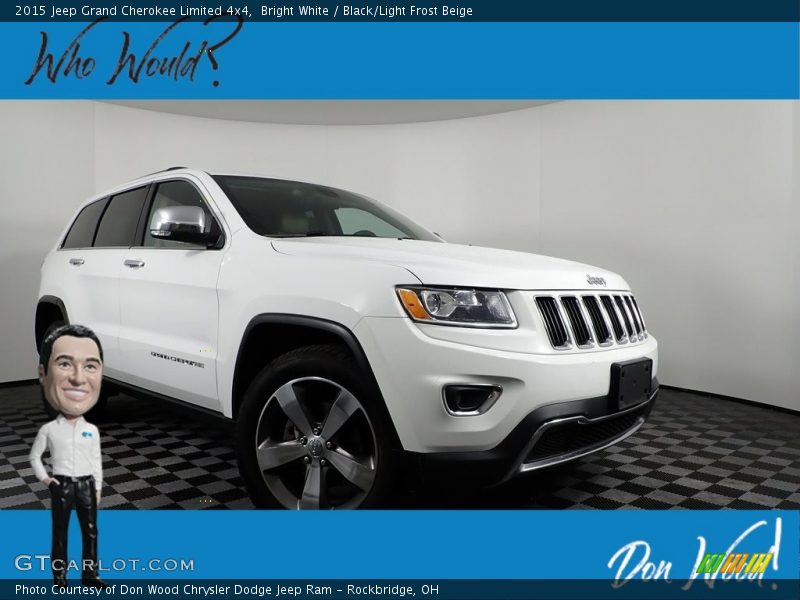 Bright White / Black/Light Frost Beige 2015 Jeep Grand Cherokee Limited 4x4