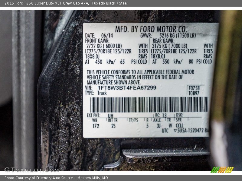 Tuxedo Black / Steel 2015 Ford F350 Super Duty XLT Crew Cab 4x4