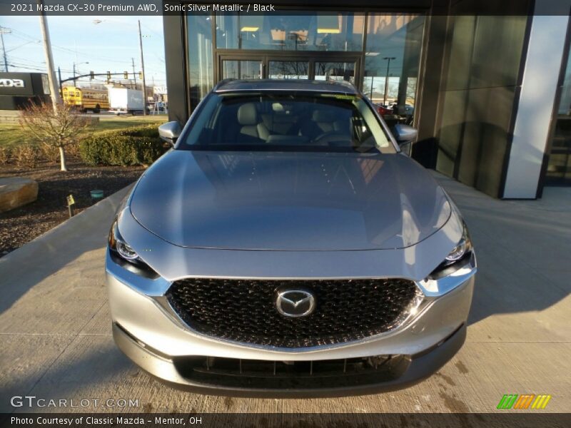 Sonic Silver Metallic / Black 2021 Mazda CX-30 Premium AWD