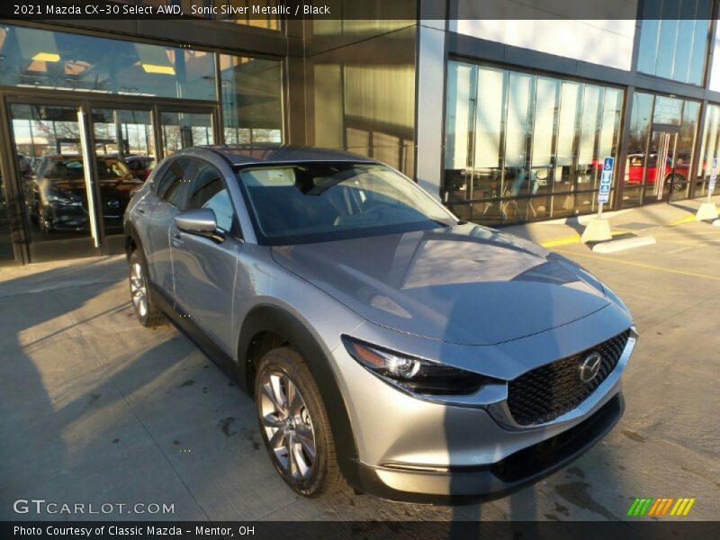 Sonic Silver Metallic / Black 2021 Mazda CX-30 Select AWD