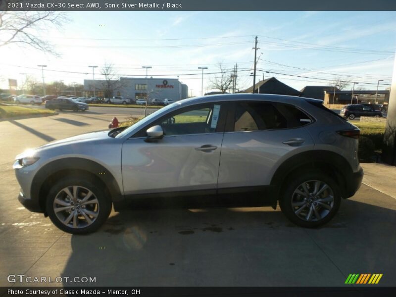 Sonic Silver Metallic / Black 2021 Mazda CX-30 Select AWD