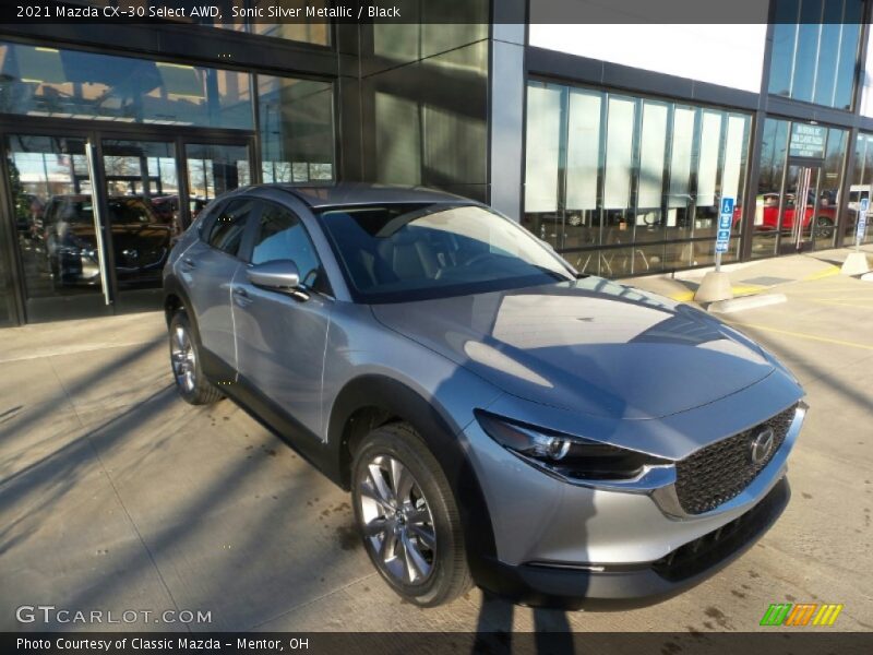 Sonic Silver Metallic / Black 2021 Mazda CX-30 Select AWD