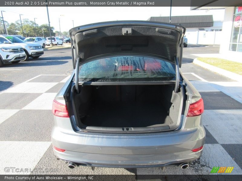 Monsoon Gray Metallic / Magma Red 2020 Audi A3 2.0 S Line Premium Plus quattro